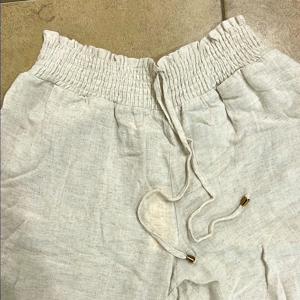 NWT Casual Wide-Leg Linen Pants - Picture 2 of 3